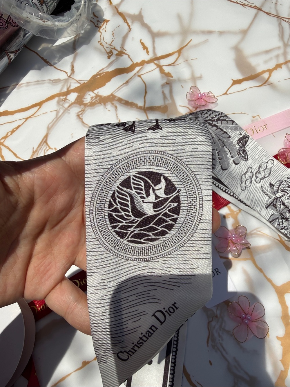 Dior mitzah scarf 100% silk new with tag - Picture 3 of 4